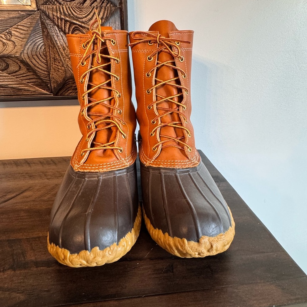 L.L. Bean Men's Two-Tone Brown and Tan Hunting Duck Boots
